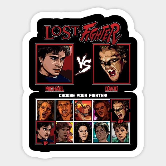 Lost Boys Fighter - Michael vs David Sticker by RetroReview